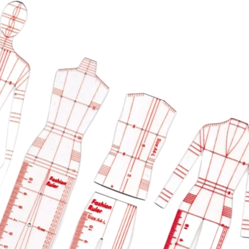 4 modele szablon ludzkiego wzoru linijka odzież pomiarowa francuskie linijki krzywej niezbędna linijka do szycia dla krawca