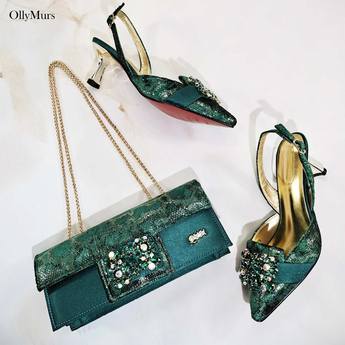 

New Arrival Nigerian Woman Sandals Shoes And Bag Set Applique Decoration Pumps Shoes And Bag To Match Set For Wedding Dress