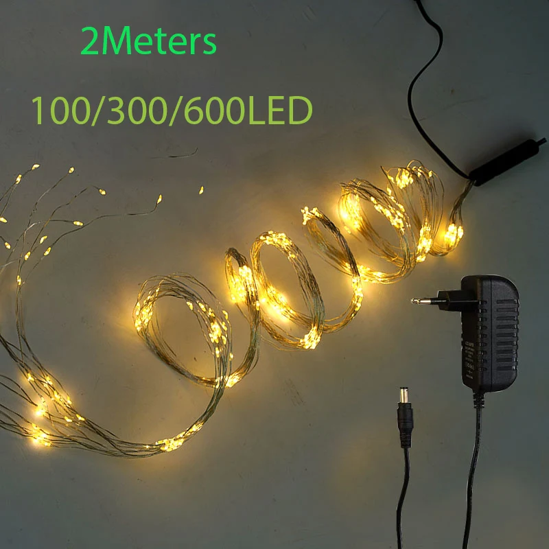 ไฟเชือกสวยงาม600led โคมไฟคริสมาสต์ของตกแต่งต้นไม้น้ำตกห้องนอนในอาคารพวงมาลัยตกแต่งวันหยุดสำหรับวันฮาโลวีน