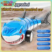 2.4G Remote Control Shark Car with Lights 360 Degree Rotating Swing Tail Children's Toy Shark Vehicle RC Cars Boys Birthday Gift