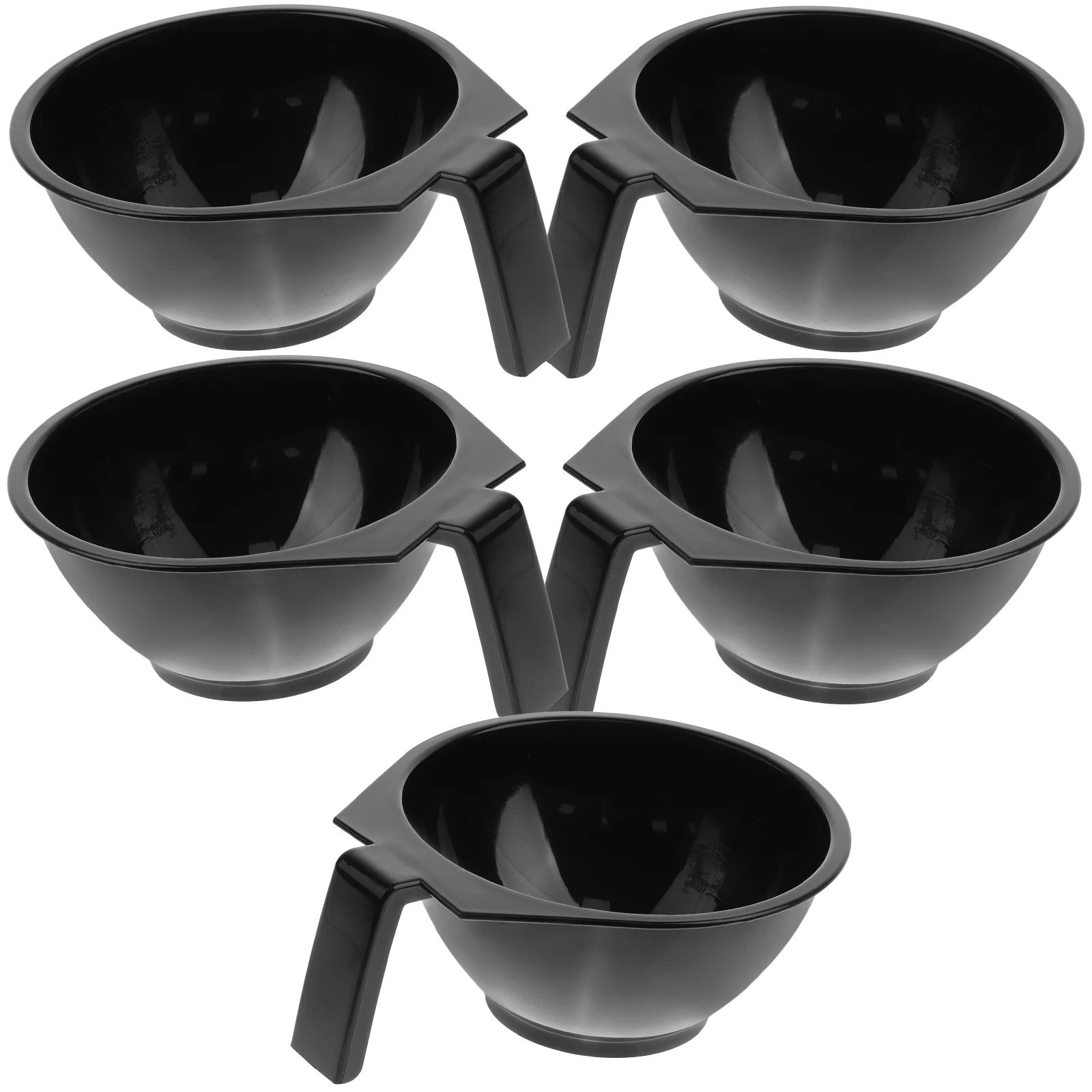 

5pcs Hair Color Mixing Bowls For Hair Salon Mixing Bowl Large Black Bowls Salon Stylist Spa DIY Tools Handle Easy Clean Portable
