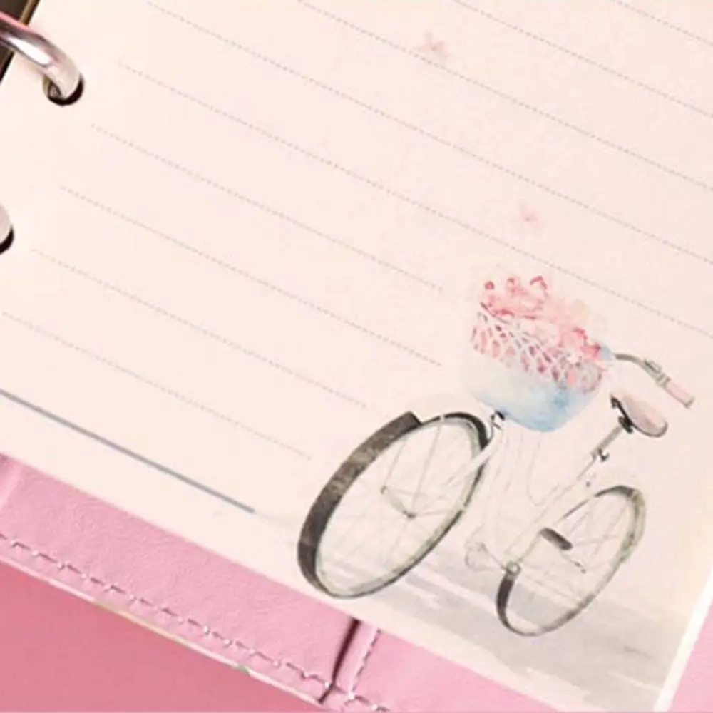 Blank AgendaPages Notebook Refill Line Pages Grid Pages Sakura And Cat Binder Notebook Inner Pages 80 Sheets Loose Leaf A6
