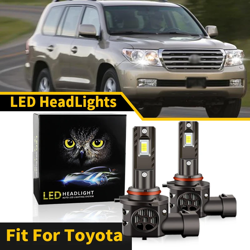 

1 комплект светодиодных фар дальнего света 9005 HB3 для Toyota Land Cruiser Prado Venza (версия для США) Лампы для фар DC12V, миниатюрные беспроводные автомобильные лампы