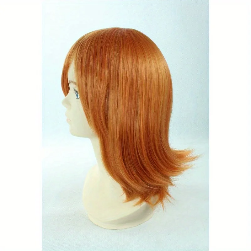 COSPLAZA Cosplay Perücken Nami Kurze Gerade BOB Schöne Orange Mädchen Dress Up Anime Show Party Synthetische Haare