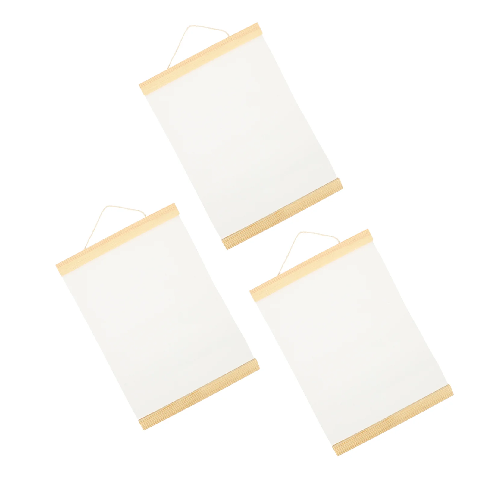 3 Pcs Japanese-style Canvas Child Paint Canvases for Painting Picture Hanging Pole Wooden Supplies