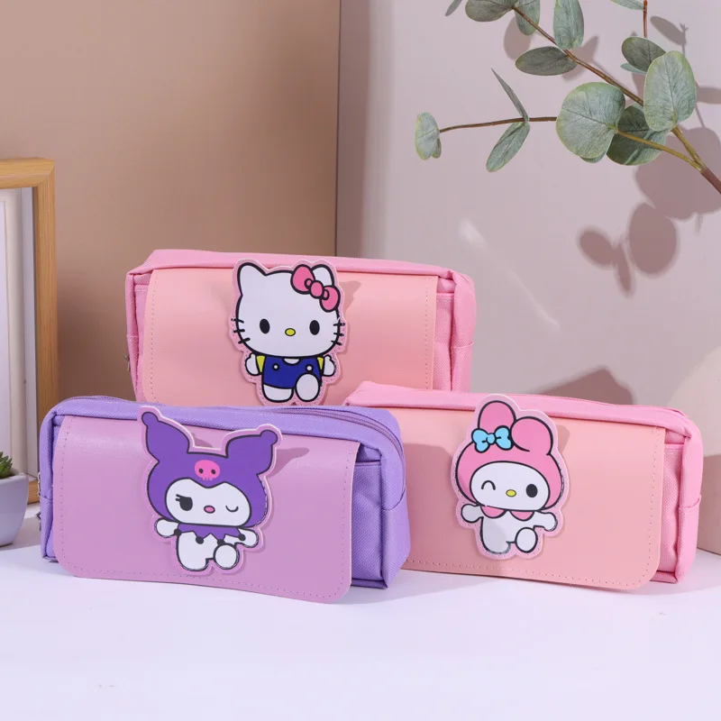 Neues Hellokitty Kuromi Federmäppchen mit Reißverschluss, Federmäppchen, Schreibwarenbox, Stifttasche, Grund- und Sekundarschüler, Schulbedarf