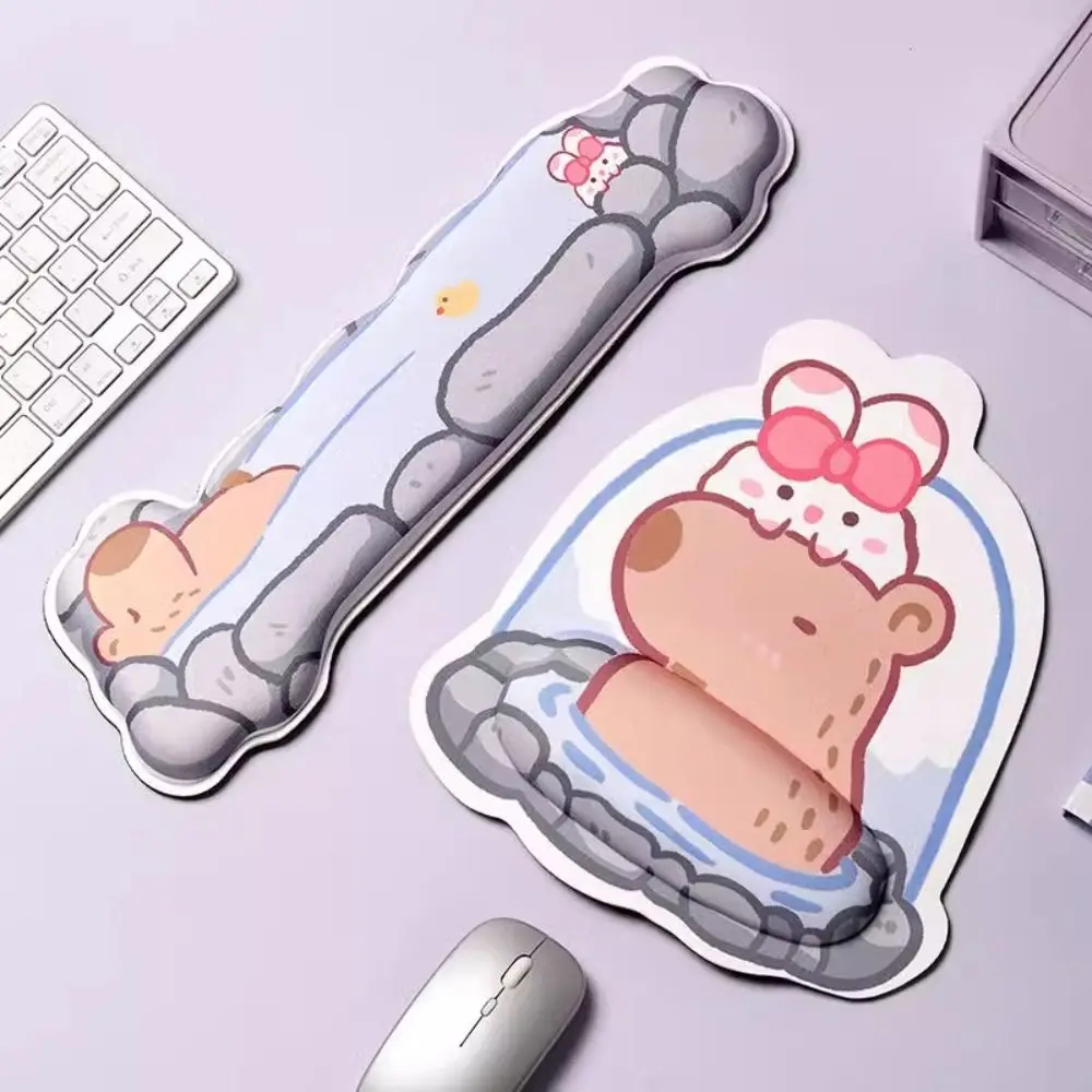 Hands Guard Capybara Non-Slip Pad Hand Support Wrist Rest 3D Antiskid Mice Mat Cute Soft Cartoon Keyboard Pad Office Supplies