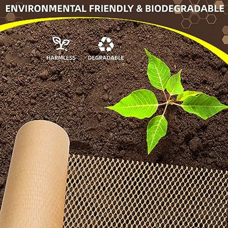 1PCS Honeycomb Paper Floral Packaging Kraft Paper Degradable Anti-Collision Grid Honeycomb Wrapping Paper Brown