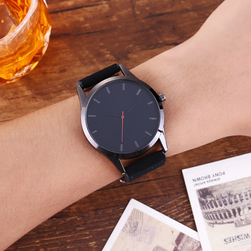 

Mens Business Band Analog Quartz Wrist Watch Simple Large Face Classic Elegant Precision Gift For Daily Wear Durable