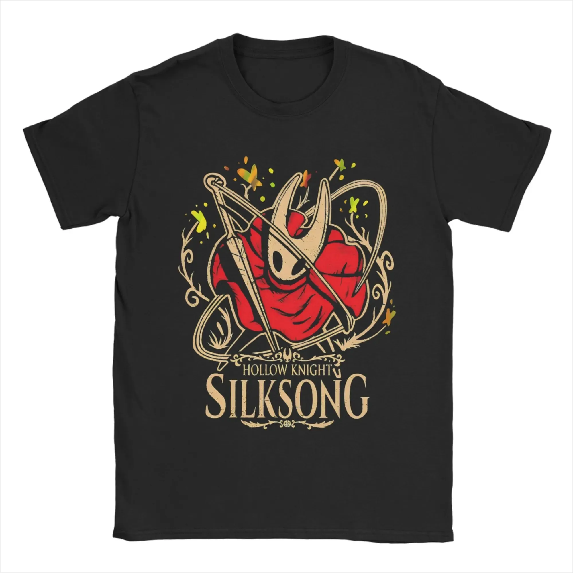 

Men T-Shirts Hollow Knight Silksong Gothic Novelty Cotton Tees Short Sleeve Indie Game T Shirt Crew Neck Tops Summer