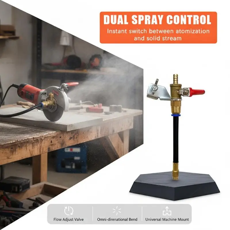 2 Mode Angle Grinder Misting System Dust Removal Water Sprayer Flexible Coolant Attachment For Tile Marble Stone Cutting