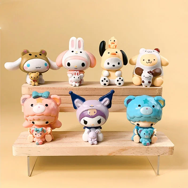 

Kawaii Cinnamoroll Hello Kitty Cat Sanrio 7Cm My Melody Figure Anime Kuromi Action Collection Materials Gifts Toys For Children