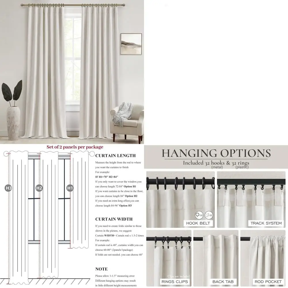 

Бежевые пшеничные овсяные плащи, 100% затемняющие шторы, длина 102, Windows 103, стиль фермерского дома, 2 панели