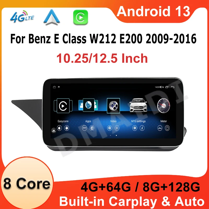 Factory Price 8 Core 128G Android 13 For Mercedes Benz E Class W212 Carplay Video Player Multimedia Screen 4G Navigation