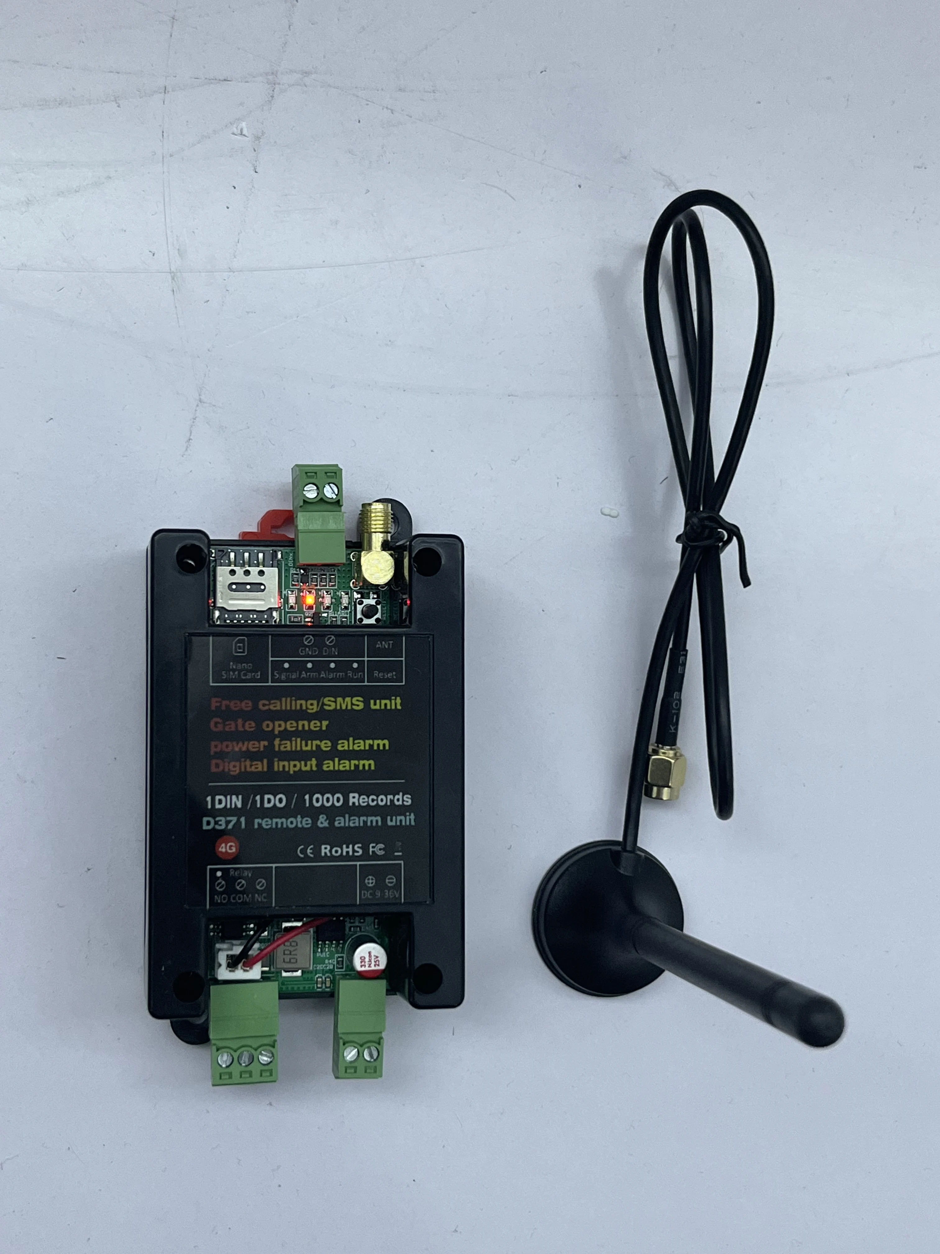 D371 Free Calling/SMS Unit 4G GSM Gate Controller & Power Failure Alarm & Digital Input Alarm Unit 1 Year Warranty