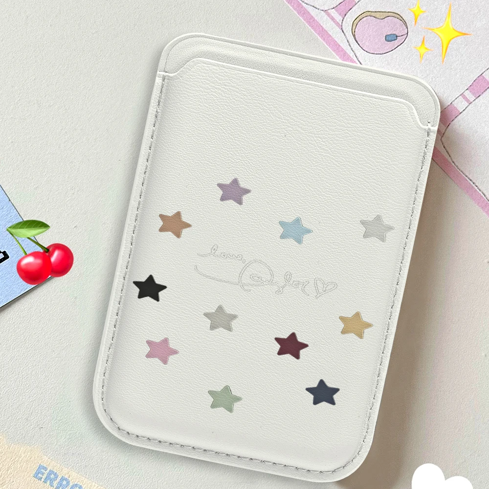Stars Sky INS Leder-Kartenetui Handyhülle Magnetische Hülle Geeignet für Alle iPhones für Magsafe Karten-Handy-Rückentasche – Detail 4