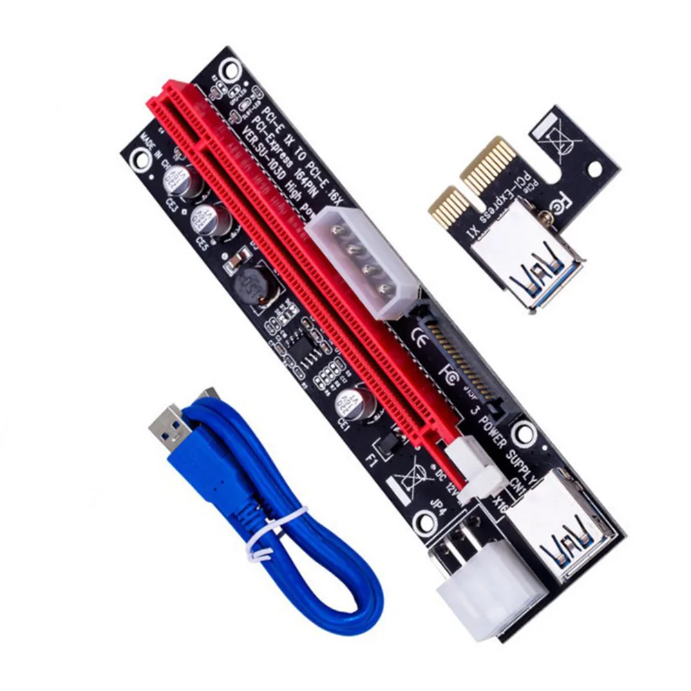 Tarjeta elevadora 3 en 1 para minería de Bitcoin, Cable de 60CM, PCI-E, 1 piezas, VER103D