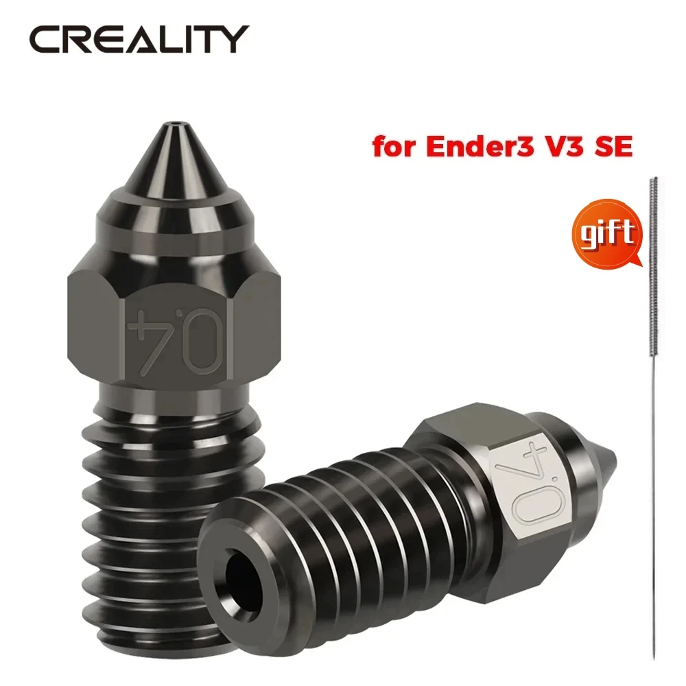 

Creality Hardened Steel Nozzles For Ender3 V3 SE High Speed Nozzle 0.4mm For High-temperature 3D Printer Parts For Hotend Kit