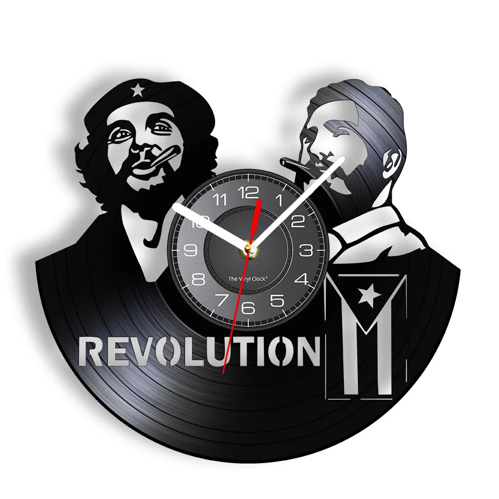 Fidel hawche Guevara cubano Home Deor orologio da parete Havana Cuba rivoluzione orologio da Record in vinile Viva Cuba Libre orologio con bandiera