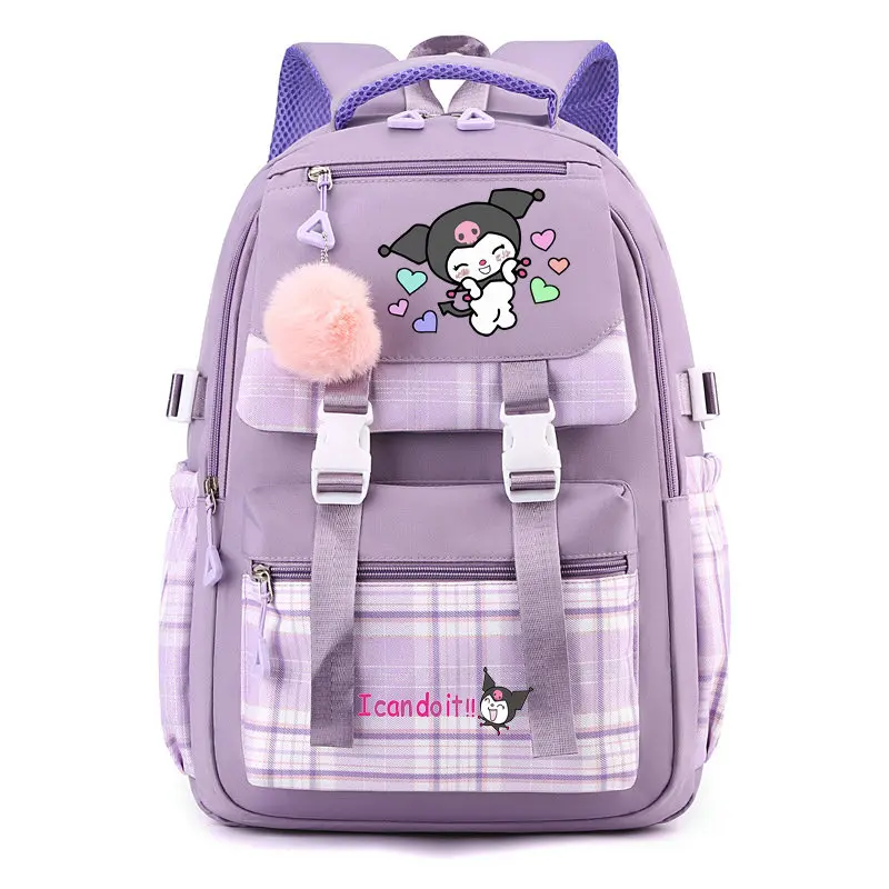 Kawaii Kuromi Backpack for Girl Boy Student Teenager Children Rucksack Women Casual School Bag Anime Kids Birthday Gift Toy