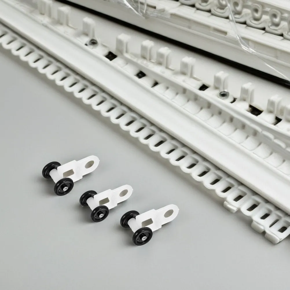 50Pcs Plastic Curtain Track Gliders Nano Bead Silent Sliding Rollers Smooth Curtain Track Pulley for Windows Bedroom Closet