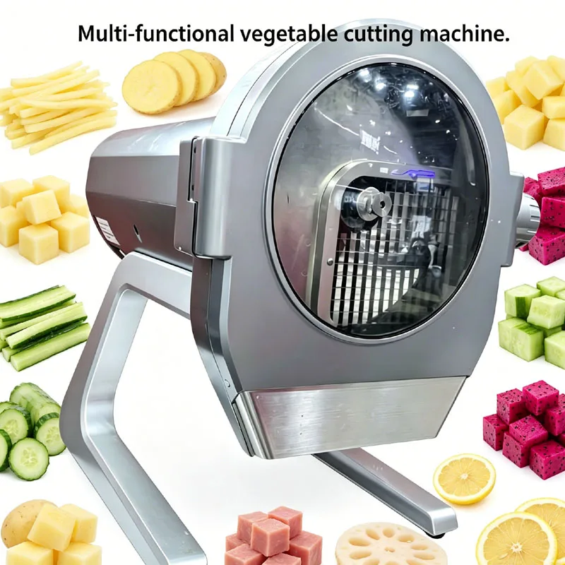 Automatic Desktop Commercial Vegetable Cutter Electric Drive Potato Radish Carrot Slice Shred Dice Vegetable Cutting Machine