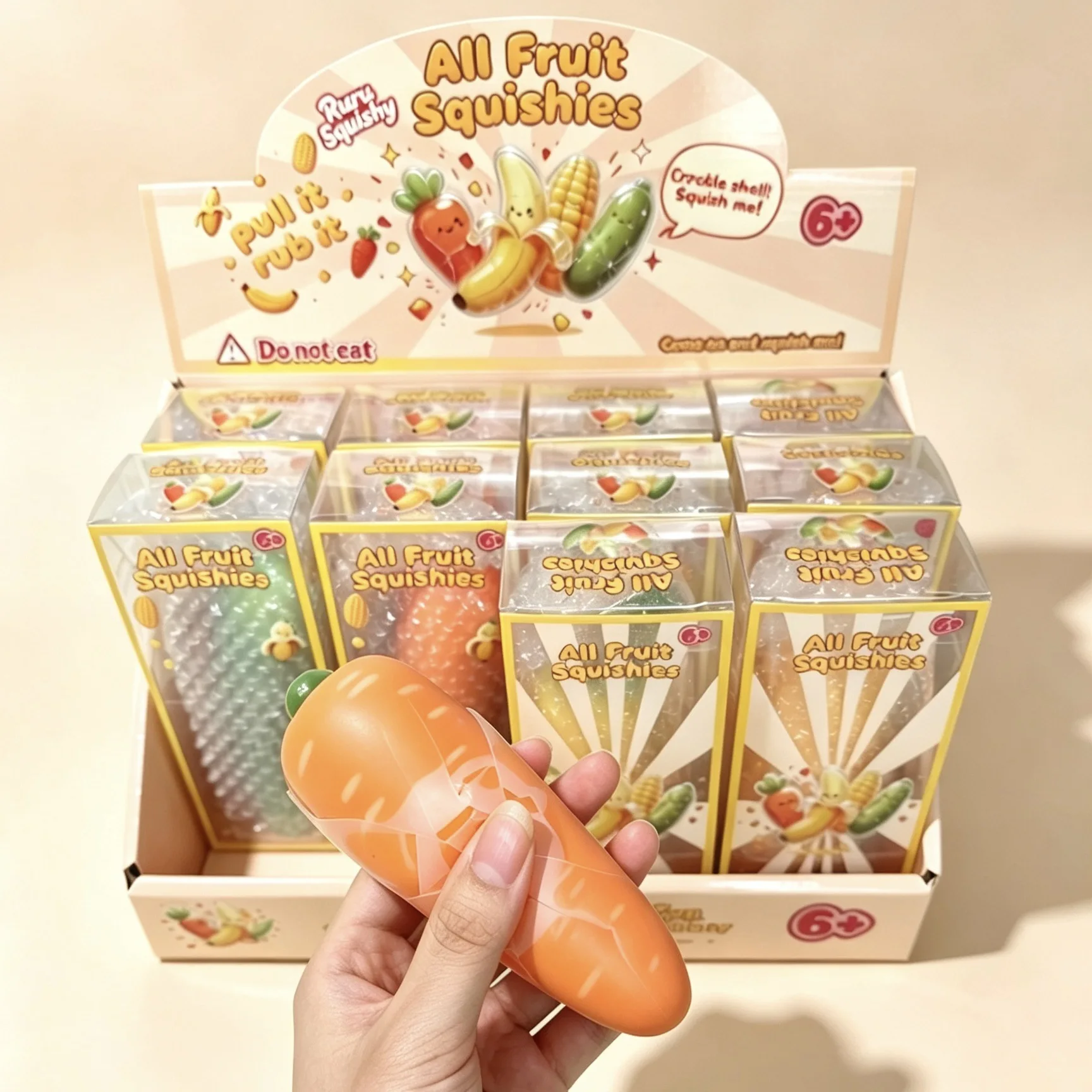 Stress Relief Squishy Toy Simulation Vegetables Corn Carrot Crunchy Slow Rising Bestseller Decompression Toys for Kids Adults