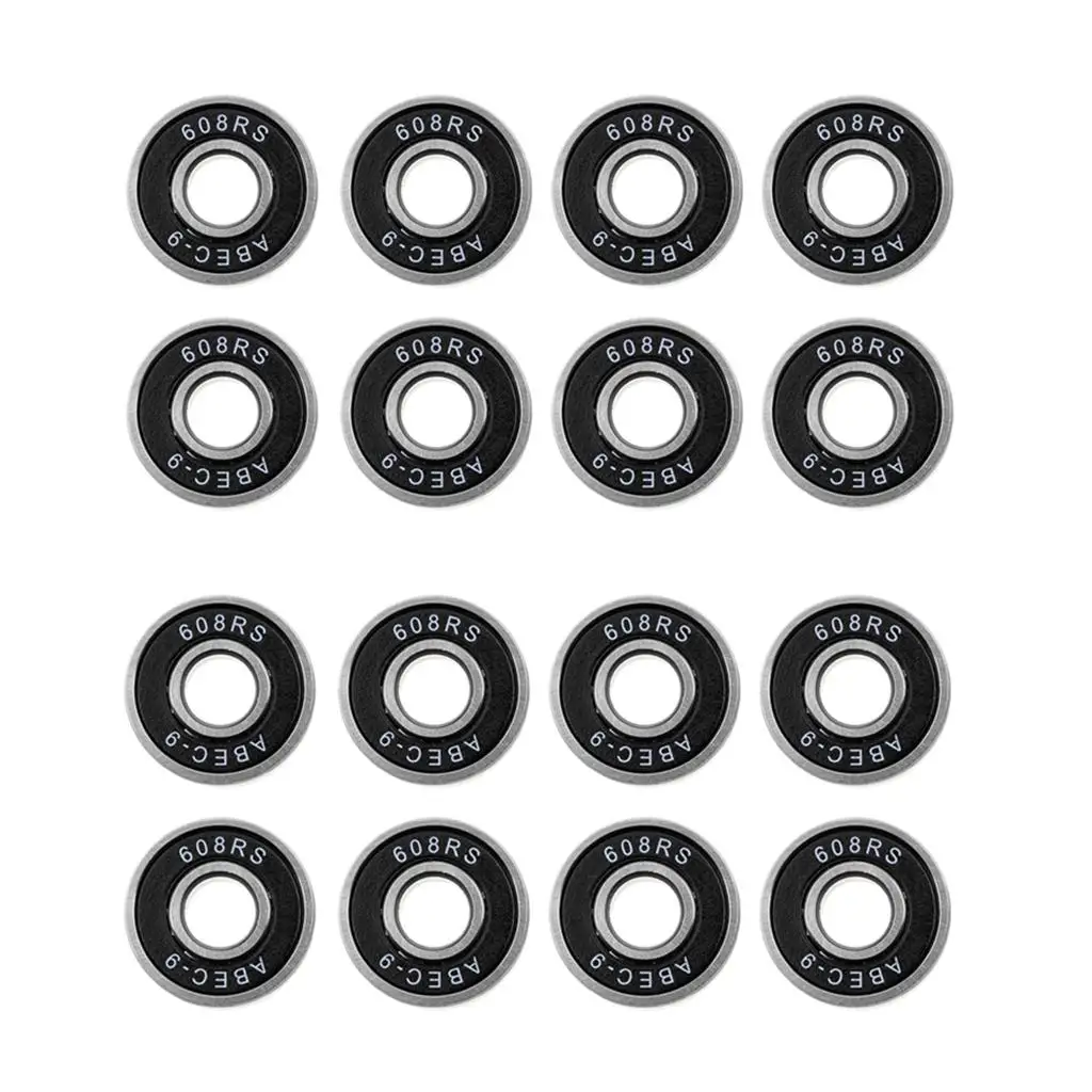 

16 Pack Ball Bearings 608rs, Metal Miniature Deep Groove Ball Bearings for Skateboards,