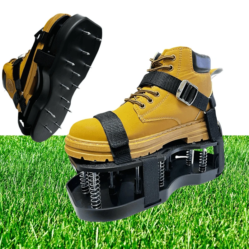 Lawn Aerator Shoes Aerator Spiked Sandals With Adjustable Strap Grass Spiked Shoes Anti-Slip For Aerating Lawn Soil