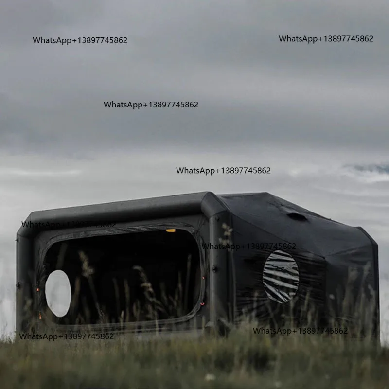 Tienda de campaña inflable portátil personalizada de fábrica Peiqi, diseño de C espacial transpirable, aventuras al aire libre de algodón y nailon impermeables