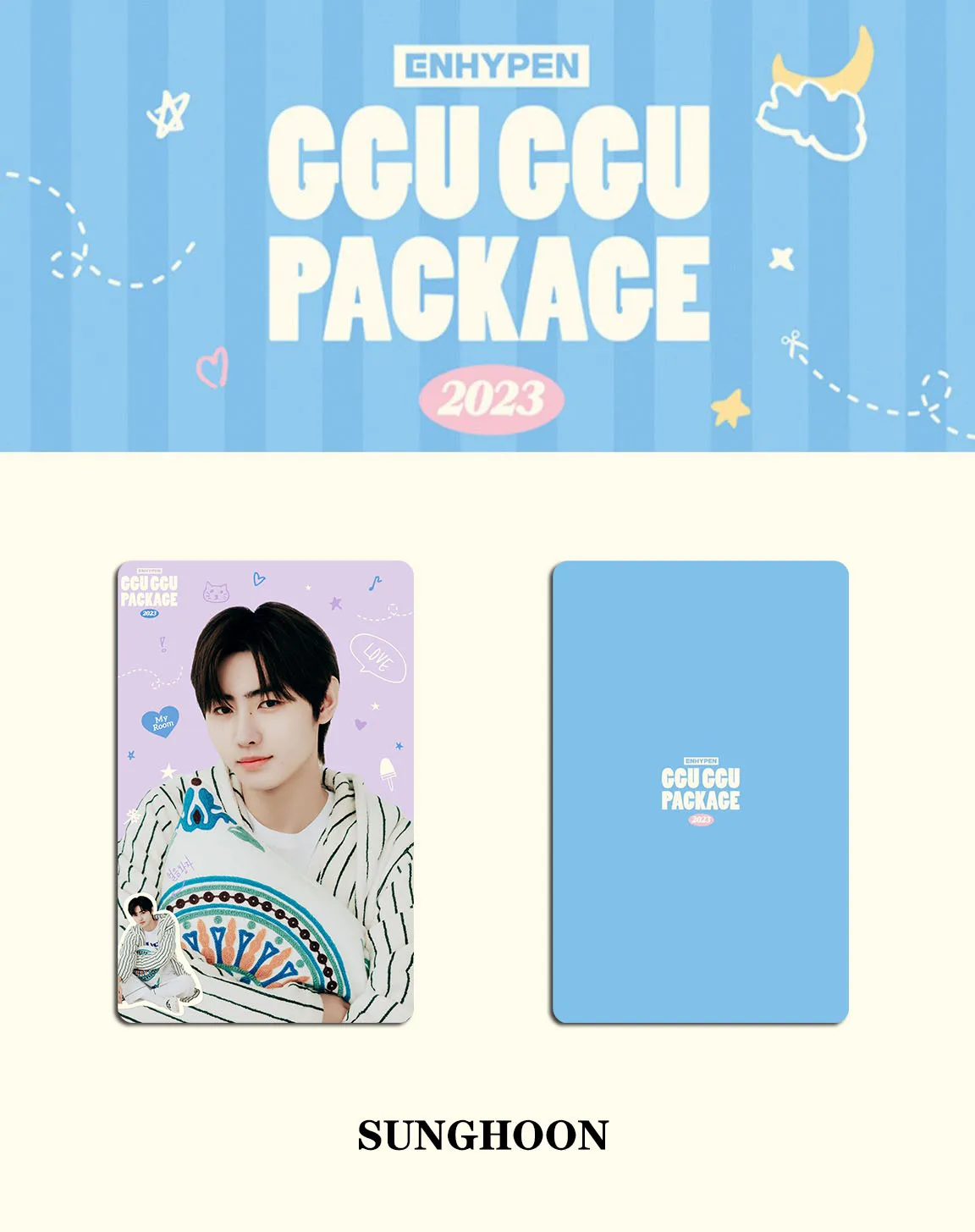 Kpop EN 2023 GGU GGU Package Preview Cuts Postcard Peripheral Small Card