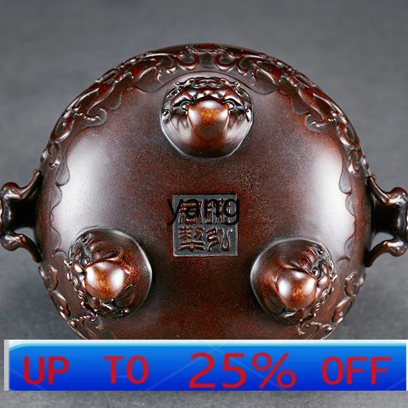 

LMM pure copper plate incense burner large incense burner household indoor sandalwood burner ornament