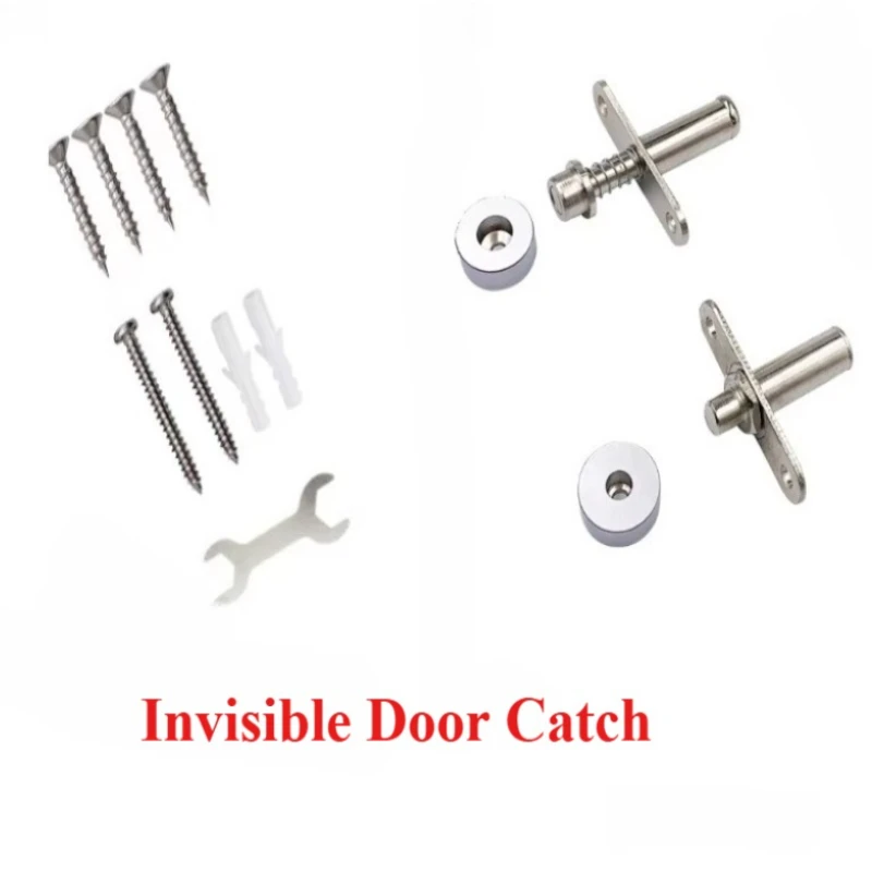 1 SET 360 Degrees Conceal Pivot Hinge Set for Wood Slats Grill Screen Partition Divider Invisible Door Catch Magnetic Door Catch