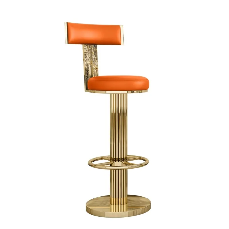 

Bar chair, island, light luxury, modern, hardware, high foot, American style, shopping mall