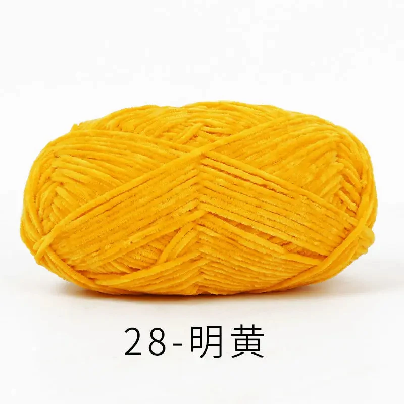 40g/roll 2mm Chenille Yarn Thin Pleuche Wool Yarn DIY Hand Knitting For Hand Crochet Dolls Shoes Materials