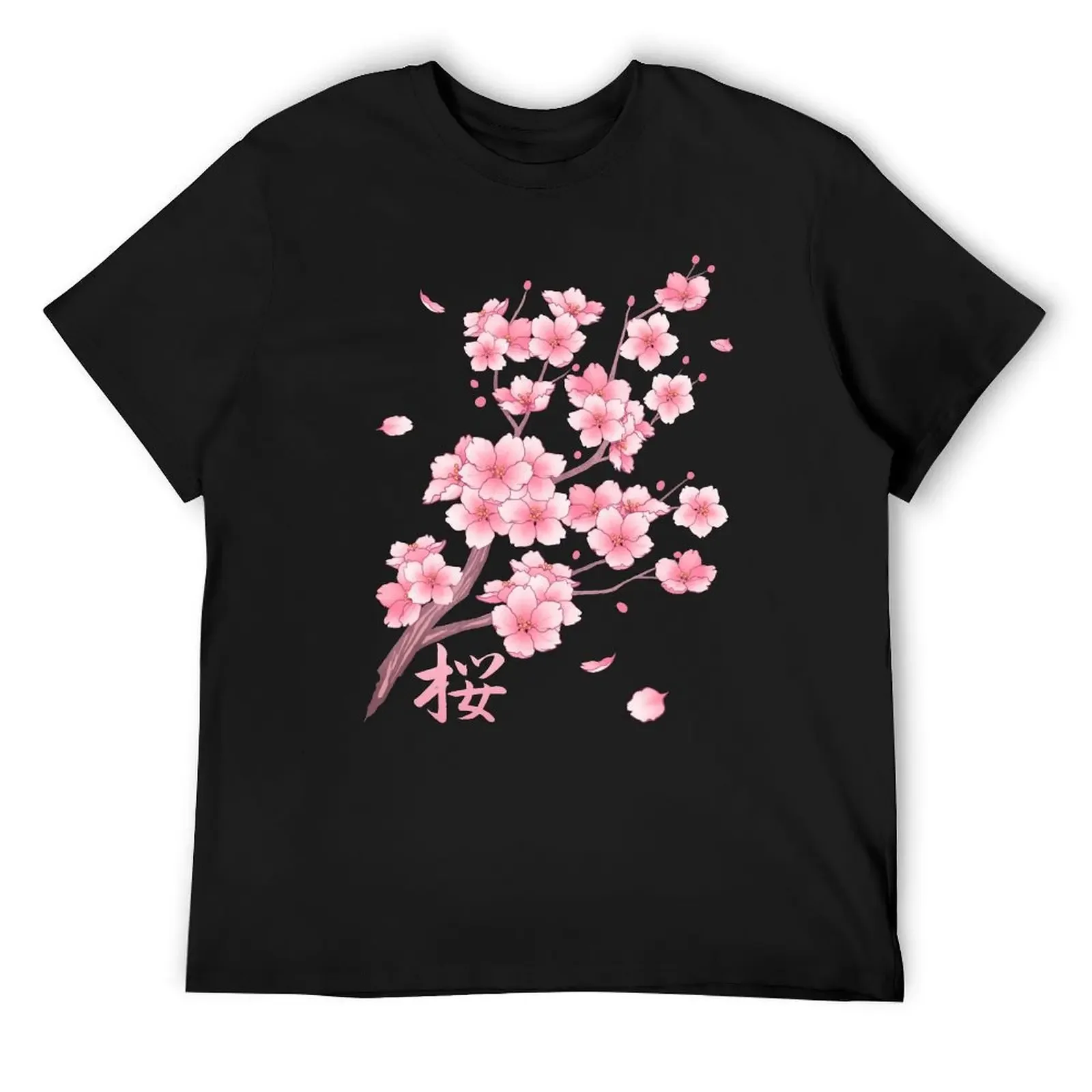 

Falling Sakura Cherry Blossom T-Shirt anime figures funny shirt cotton blacks t shirt for men