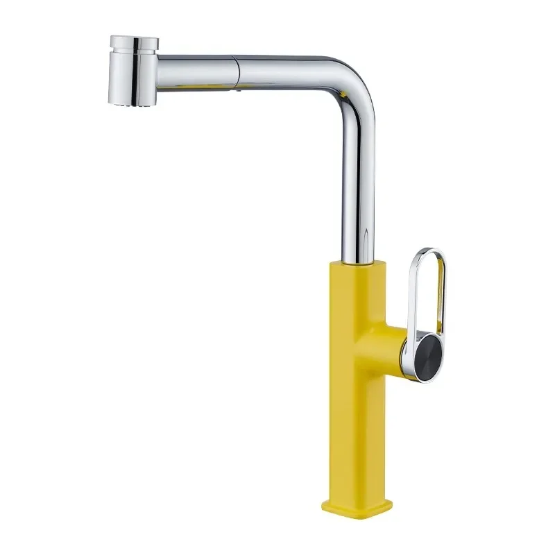 

Pink Brass Pull Out Kitchen Sink Faucet 360 Degree Rotation Torneira Cozinha Cold And Hot Mixer Kitchen Tap