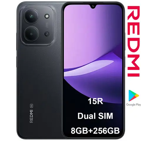 2026 Redmi 15R 5G Global version smartphone 13MP Rear Camera 5MP Front 6.9" 120Hz Screen 6000mAh 33W Charge Dual SIM 5G Phone