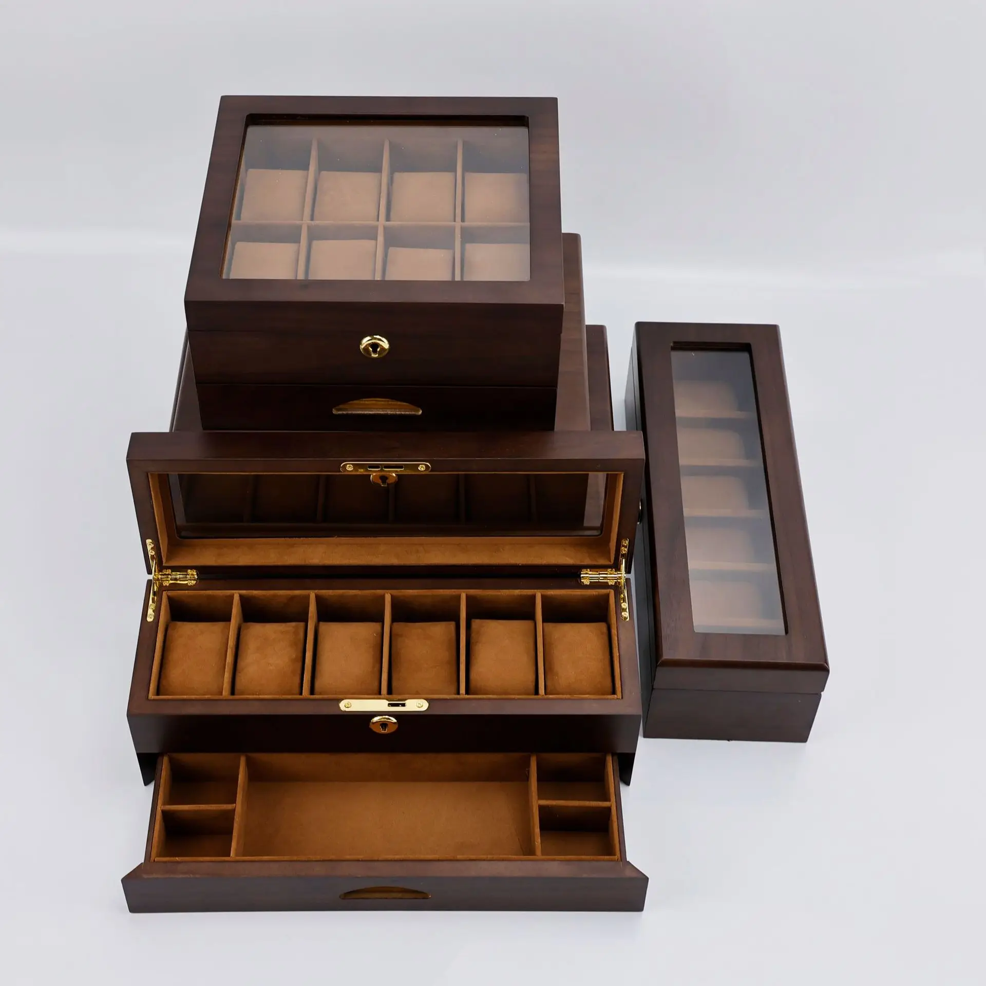 

Модная повседневная красная деревянная коробка для часов в китайском стиле, влагостойкий футляр для хранения ювелирных изделий, креативная подарочная коробка для друзей