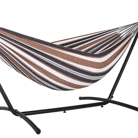 ◌◕Lightweight Double Single Canvas Hammock Detachable Cotton Stand Anti-Rollover Feature For Adult Camping Hiking Travel
