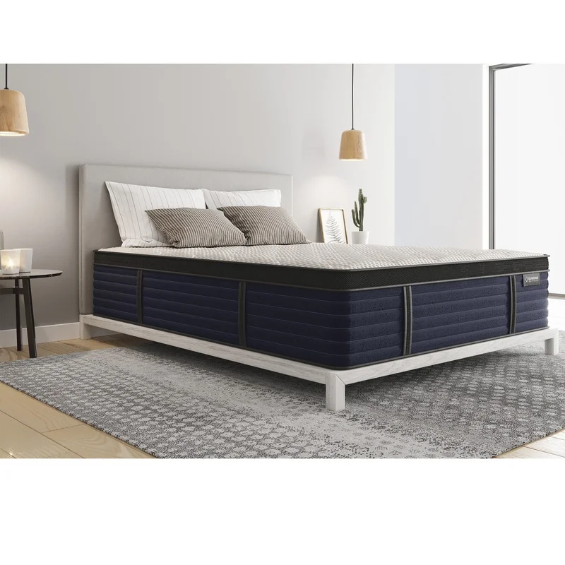 Luxury Latex Hybrid Mattress with Euro-Top, Pressure-Relieving Support, Medium Firm Feel, Greenguard Gold Certified, Made in USA, 14.5" King