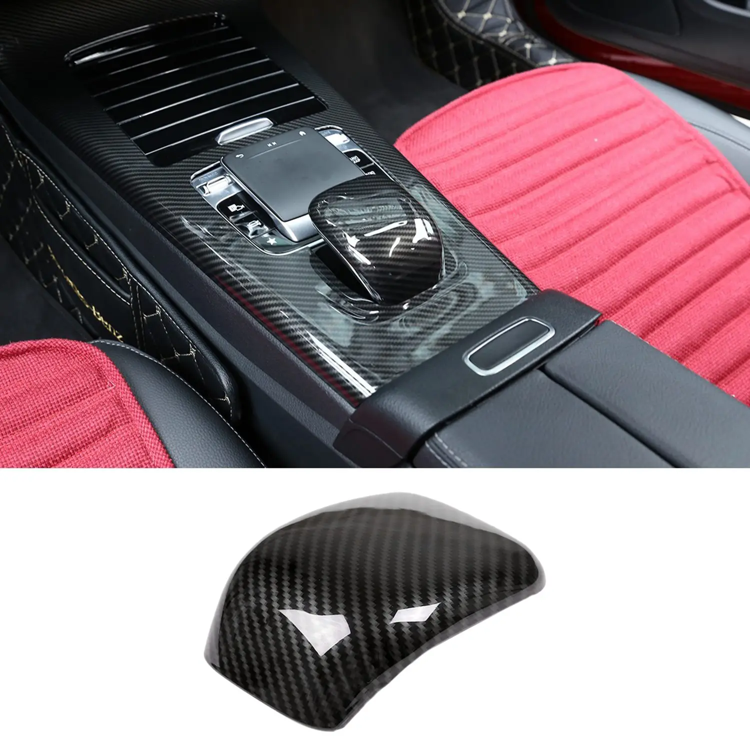 for Mercedes Benz a Class W177 A180 A200 2018-2020 Carbon Fiber Gear Shift Knob Cover Trim Car Interior