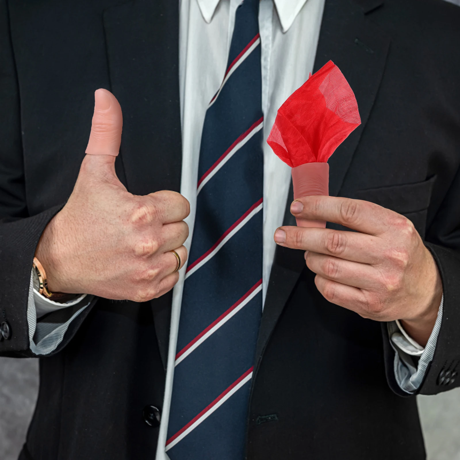 

6Sets Magician Tricks Finger Cots Silk Scarves Fake Thumb Tips Stage Performance Conjure Props Magician Tricks
