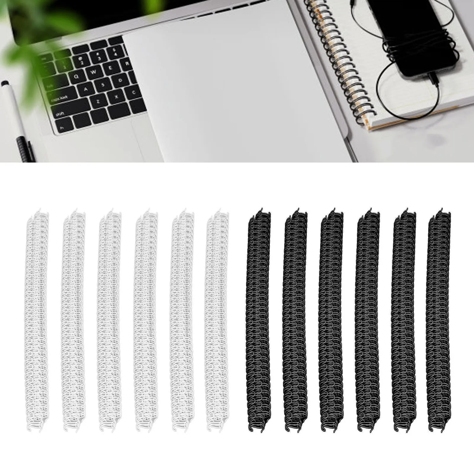 100PCS Binding Spirals Metal Wire Spiral Binding Coils 40 Sheet Capacity Double Loop Corrosion Resistant 3:1 Pitch for Reports