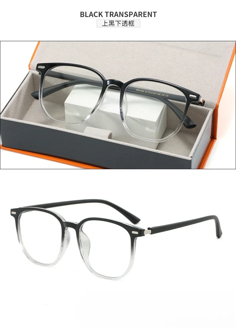 

​ ​ Высококачественные очки для близорукости в большой оправе 2025 года, сверхлегкие модные трендовые очки для маленького лица, унисекс, высокая степень, совместимые с УФ-защитой