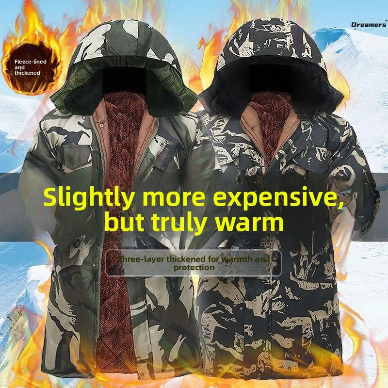 

Winter Thiened Cotton Coat Medium Length Cold Resistance Labor Protection Workwear for Cold Storage And Home Use