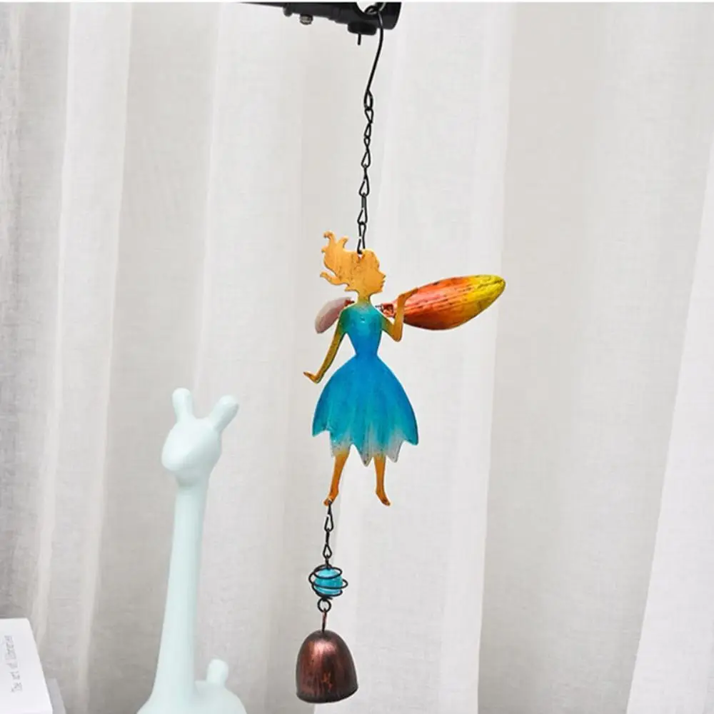 

Hanging Bell Retro Fairy Angel Wind Chimes Handmade Realistic Fairy Wind Bell Colored Romantic Metal Windchimes Courtyard