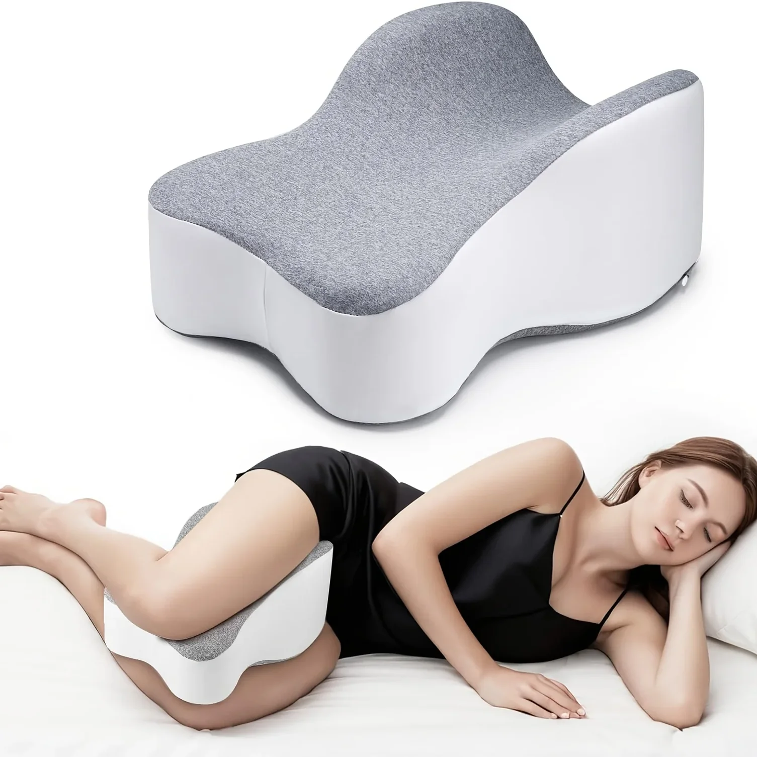 

Memory Foam Large Leg & Knee Pillow for Side Sleeping - Between Legs Pillow for Sciatica, Back, HIPS, Knees, Joints Discomfort