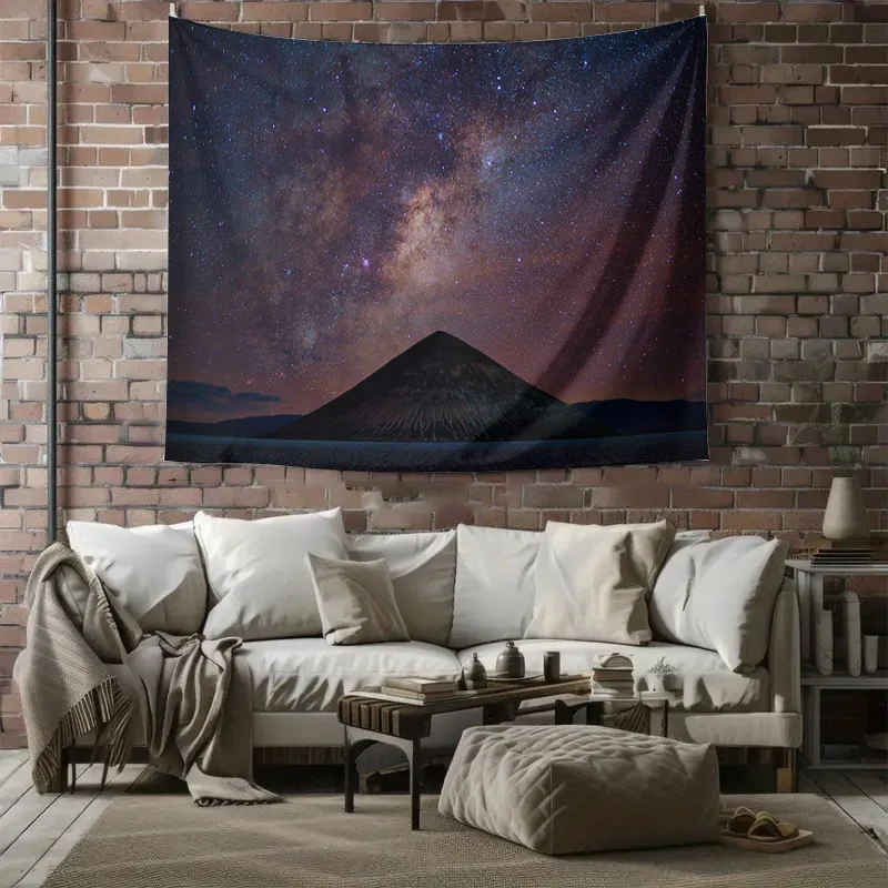 Night Sky Galaxy Volcano Tapestry Bedroom Living Room Art Decor