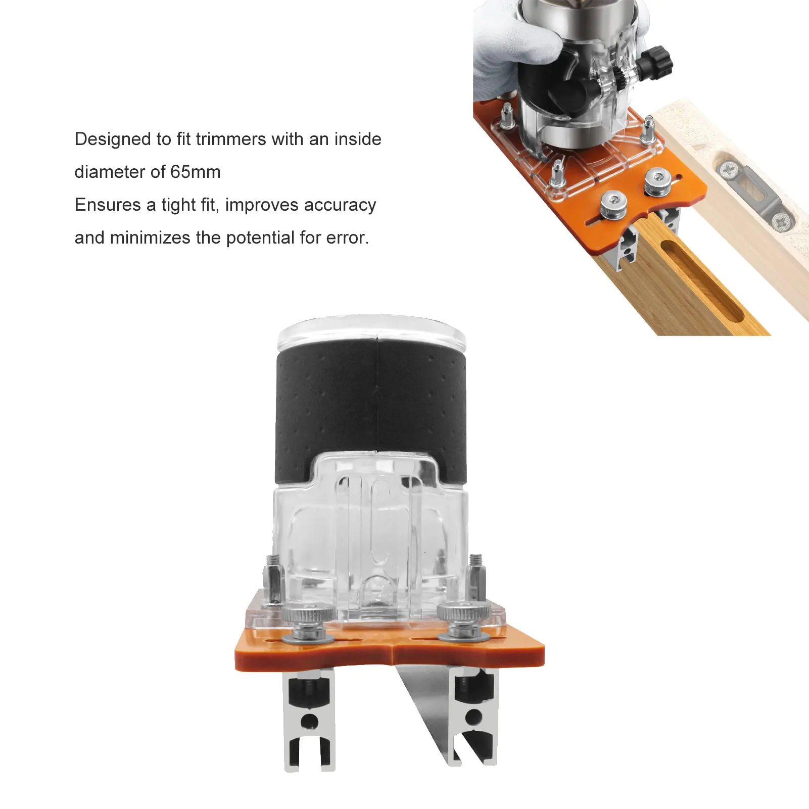 Wood Router Base Compact Compact Wood Palm Router Base Accurate Slotting Wide Application Aluminum Alloy for Curve Cutting